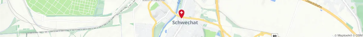 Kartendarstellung des Standorts für Stadtapotheke am Hauptplatz in 2320 Schwechat